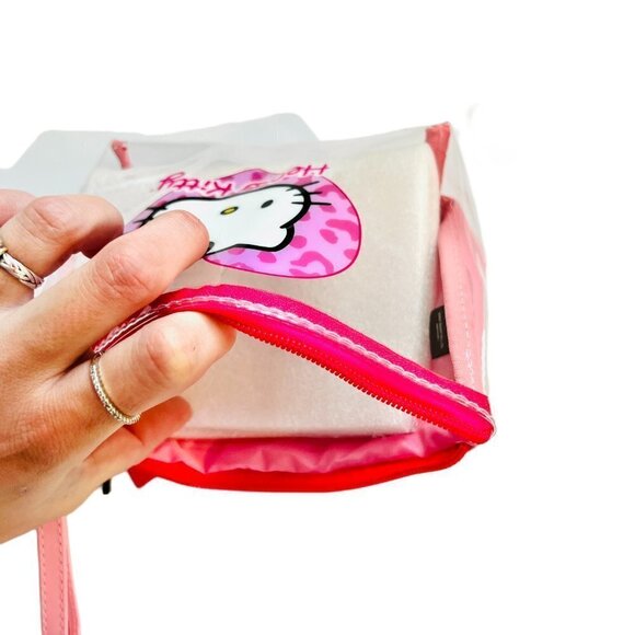 Hello Kitty Pink Clear Zip Cosmetic Storage Bag - Picture 4 of 8